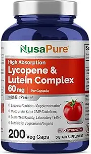 Lycopene 50MG 200 Capsules (Non-GMO & Gluten Free) Antioxidant Natural Tomato Great for Prostate Health, Immune System Support, Heart Health, Eyesight Support