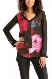 DESIGUAL DINACUATRO CHIFFON BLOUSE BNWT Size M