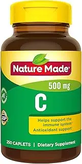Nature Made Vitamin C 500 mg Caplets, 250 Count to Help Support the Immune System† (Packaging May Vary)