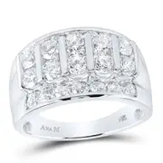 14k White Gold Round Diamond Channel-Set Band Ring 3 Cttw