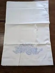 JANLYNN Stamped Pillowcases x Hand Embr. "CROSS-STITCH Flowers/Bow", NEW no pkg