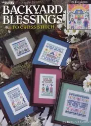 LEISURE ARTS BACKYARD BLESSINGS 15 CROSS STITCH DESIGNS OOP