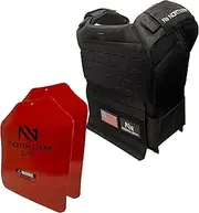 Northgym Adjustable Fitted 14lbs Weighted Vest for Men and Women/Perfect for Endurance & Strength Training and WODs in Black / 2 Moulded 5.75lbs Weight Plates Included