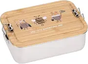 LÄSSIG Children's Lunch Box Stainless Steel and Bamboo Breakfast Box Sustainable Nursery School Lunch Box Stainless Steel Bamboo Nature