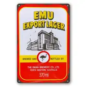 2x Tin Sign Emu Export Lager Brewed Bottled Swan Beer Rustic Look Decorative