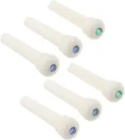 Abaodam 6pcs Acoustic Guitar Bone Bridge Pins with Shell Inlay Guitar String Peg Replacement for Acoustic Guitar Parts Accessories