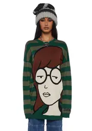 [Dolls Kill x Daria] Nerdy Rebel Oversized Sweater