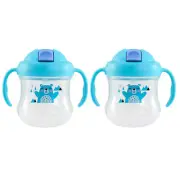 2x Pigeon 200ml Magmag BL Leak Proof Straw Plastic Cup Baby/Toddler 8m+ BPA Free