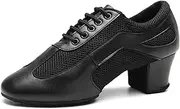 [VCIXXVCE] Women's Latin Dance Practice Shoes Closed Toe Ballroom Salsa Modern Dance Teaching Shoes with 2.5inch Heel