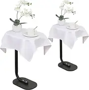 Viiamacki 2PCS White Square Small Tablecloth, 24 x 24 Inch, Stain and Wrinkle Resistant Machine Washable Polyester Table Cloth, Fabric Table Cover for Nightstand End Table
