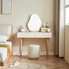 Elsmere Minimalist Vanity Set with Mirror and Stool/Dressing Table Set/Illumi...