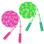 2 Pack Beaded Jump Rope for Kids Men Women Workout Tangle Free Skipping Rope