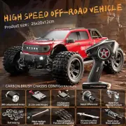 1/18 RC Car 4WD Scale Raptor All Terrain 18102 High Speed 4WD Remote Control Red