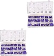 MUCKLILY 2sets Auto Repair Tools Kit Car Air Conditioner (18 Sizes) Sealing Gasket Washer Set Rubber Gasket Assortment for Automotive 270pcs*2