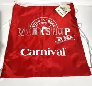 Build-a-Bear Workshop at Sea Carnival Red White Cinch Bag Drawstring 13"x17"