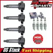 4x NGK Iridium Spark Plug & 4x Ignition Coil For Toyota Echo Prius Yaris L4 1.5L (for: Toyota)