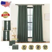 Versatile Greyish Green Room Darkening Curtains - Easy Care & Stylish Design
