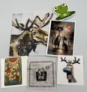 6 Animal Card Toppers Tags Ephemera Supplies For Junk Journal Scrapbooking