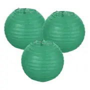 3Pcs Decorative Hanging Round Paper Lanterns 15cm/6", Teal