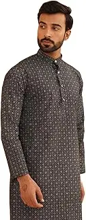 [Sojanya] (Since 1958 Men'S Cotton Linen Foil Printed Only Long Kurta
