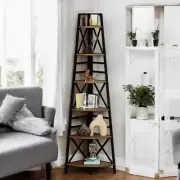 Corner Shelf, Tall Corner Bookshelf, 6-Tier Corner Ladder Shelf