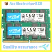 Kit 32GB (2X 16GB) Crucial PC4-19200 SODIMM 2400MHz DDR4 2Rx8 1.2V Laptop Memory