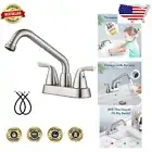 Brushed Nickel Utility Sink Faucet with Swivel Spout – 4-Inch Centerset Design