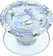PopSockets Plant-Based Phone Grip with Expanding Kickstand, Eco-Friendly PopSockets for Phone - Translucent Blue Fields