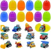 Generic Prefilled Easter Eggs with Pull Back Cars Easter Basket Stuffers (12 Pack)