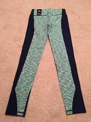 Victoria's Secret VSX Knockout Green Spacedye Navy Blue Tight Legging Size Small