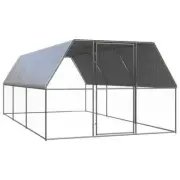 Outdoor Chicken Cage Coop Rabbit Hutch Run Ferret Roof Cover House Large 3x6x2M