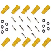 Ten 1U3302 J300 Bucket Teeth 9J2308 Pins 8E6259 Retainers Fits CAT E180 E215