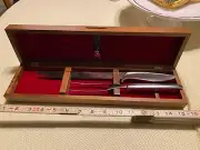 Vtg Gerber Legendary Blades Carving Set Knife Fork Balmung Siegfried Display Box