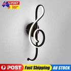 LED Musical Note Wall Lamp Bedside Spiral Night Light (White Light)(Black)
