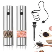 Mini Electric Salt and Pepper Grinder Set, Automatic Salt and Pepper Grinder ...