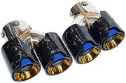 compatible with BMW 2021 2022 2023 G23 M440i G20 G21 M340i G42 M240i Blue Plating 4 Outlet Carbon Fiber Exhaust Head(Carbon fiber K)