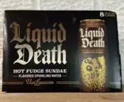 Liquid Death Hot Fudge Sundae Case Sparkling Water 19.2oz x 8 Cans