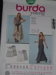 Skirt Misses Size 10-20 Burda 7553 Sewing Pattern