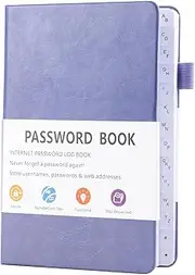 B6 Password Book Alphabetical with Tabs, Password Book for Seniors, Address Book for Computer and Website Login(Purple)
