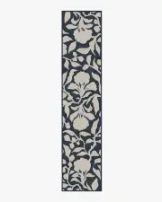 75' x 365' | Machine Washable Runner Rug | Kid & Pet Friendly | Indoor Rug | The Hiltons Flora Ink Blue & Ivory Tufted Rug | Ruggable
