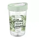 Decorated BPA Free Plastic Tumbler with Lid, Large Tritan Coffee Glass 20 ½ Oz