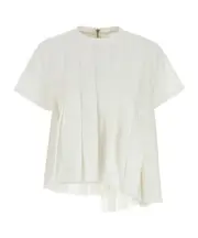 Sacai Asymmetric Poplin Top 2 White