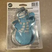 Wilton Stencil & Cookie Cutter Set LARGE Frosty The Snowman Cookies - Christmas