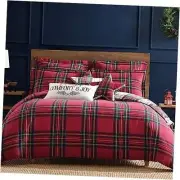 - Spencer Plaid Comforter Set - King Comforter + Two King Comforter - King Red