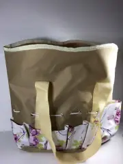 Gardening Tool Organizer Bag Tote New Lightweight Canvas Beige/Floral
