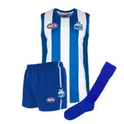 AFL North Melbourne Kangaroos Auskick Pack Guernsey Jersey Jumper Shorts Socks