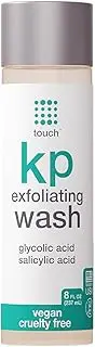 Touch Keratosis Pilaris Exfoliating Body Wash Cleanser - KP Treatment with 15% Glycolic Acid, Aloe Vera, & Hyaluronic Acid - Smooths Rough & Bumpy Skin - Gets Rid Of Redness, 8 Ounce