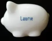 LUCKY PENNY PORCELAIN MINIATURE PIGGY BANK - LAURIE