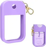 Hand Sanitizer Spray Case Compatible with Touchland, Silicone Hand Sanitizer Case Holder with Keychain for Touch Land Mist Case 1FL. OZ (Purple)