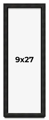 9x27 Shadow Box Black Rustic Barnwood Display Frame | 1.125 Inch Deep | 0.875 I